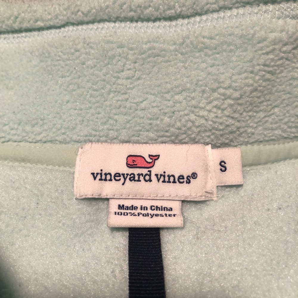 VINEYARD VINES Light Turquoise Fleece Zip Up Vest - Picture 3 of 3